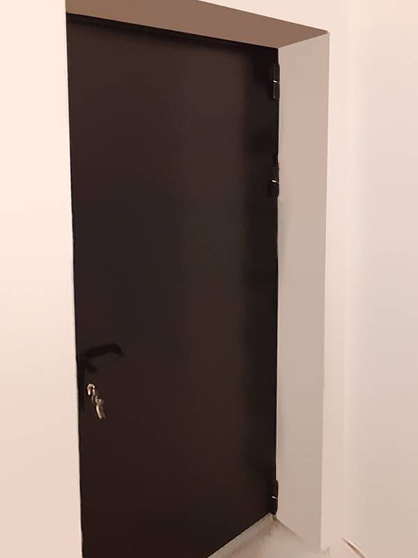 Однопольная дверь, вид снаружи (ТЦ, г. Балашиха)